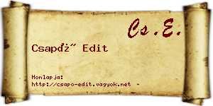 Csapó Edit névjegykártya